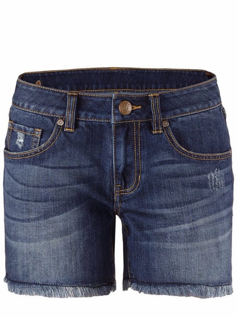 CABI #5243 Beach Club Wash Raw Edge Hem Tomboy Denim Shorts sz 16 Women's Casual